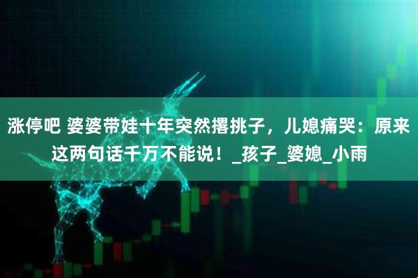 涨停吧 婆婆带娃十年突然撂挑子，儿媳痛哭：原来这两句话千万不能说！_孩子_婆媳_小雨