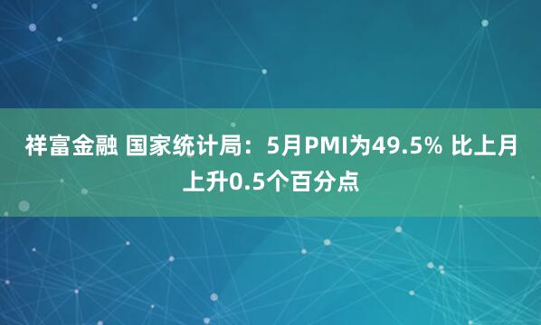 祥富金融 国家统计局：5月PMI为49.5% 比上月上升0.5个百分点