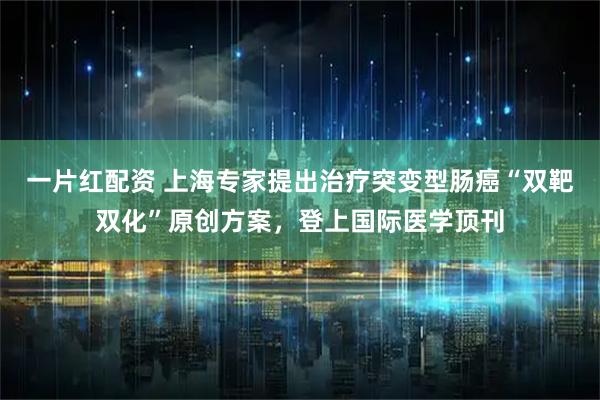 一片红配资 上海专家提出治疗突变型肠癌“双靶双化”原创方案，登上国际医学顶刊
