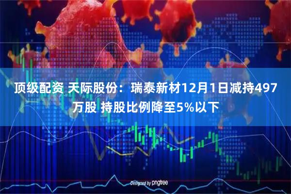顶级配资 天际股份：瑞泰新材12月1日减持497万股 持股比例降至5%以下