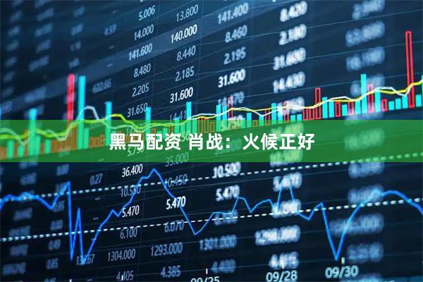 黑马配资 肖战:火候正好